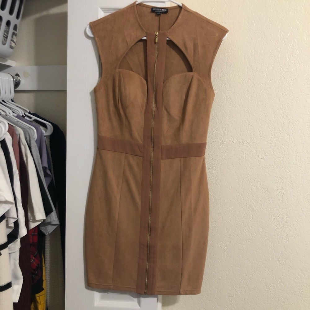 Velvet Nude Cut Out Dress